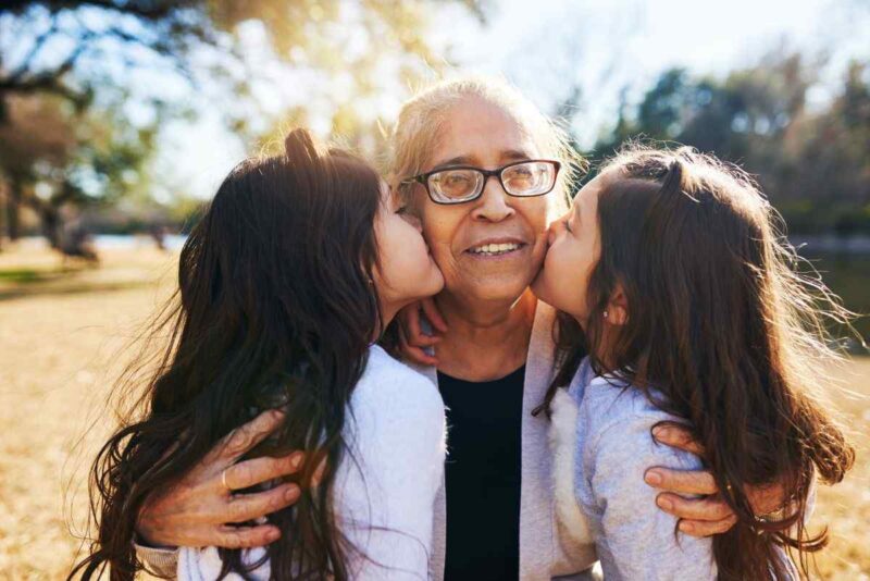 grandmother and her two grandaughters 996010566